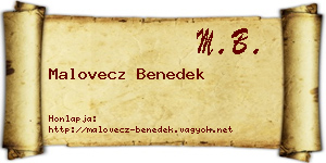 Malovecz Benedek névjegykártya